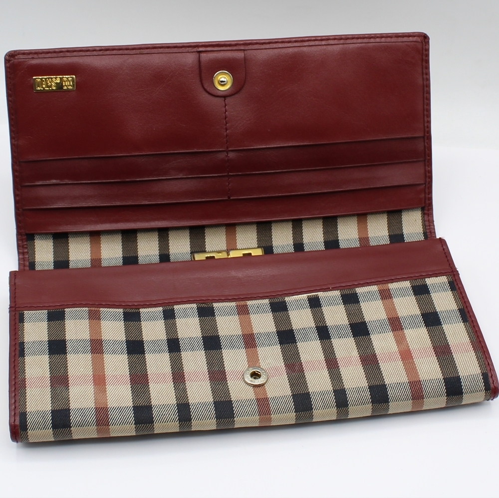 DAKS plaid envelope purse/wallet - Picture 2 of 12